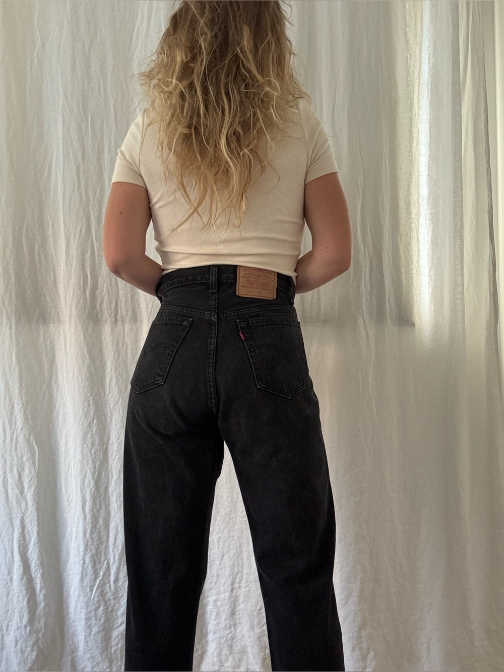 Vintage Levi’s 501 black 1990s straight leg for women made in Canada